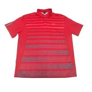 Nike Tiger Woods Collection Nike Dri-FIT Polo Shirt Mens XXL 2XL Red Stripe Golf